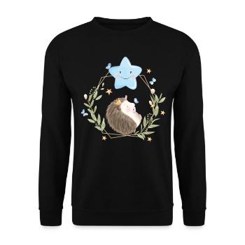 Süßer Baby Igel - Unisex Pullover - Schwarz - Vorne - Alina (178cm) & Michal (187cm)