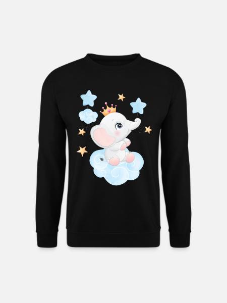 Doux bébé éléphant - Sweat-shirt Unisexe - noir