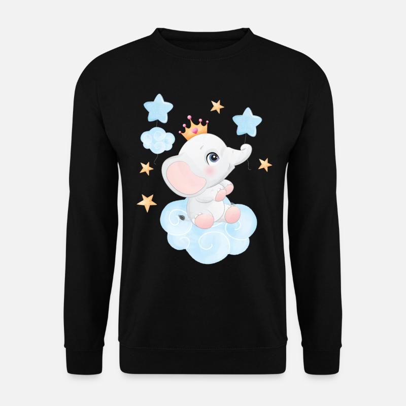 Cute Baby Elephant - Unisex Sweatshirt - black