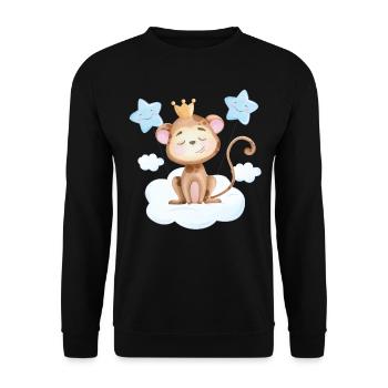 Singe doux bébé - Sweat-shirt Unisexe - noir - Devant - Alina (178cm) & Michal (187cm)