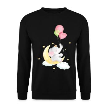 Doux éléphant bébé - Sweat-shirt Unisexe - noir - Devant - Alina (178cm) & Michal (187cm)