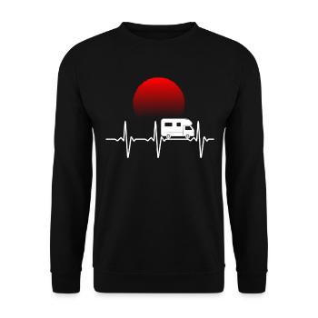Camping vacances coeur palpitant au coucher du soleil Tentes - Sweat-shirt Unisexe - noir - Devant - Alina (178cm) & Michal (187cm)