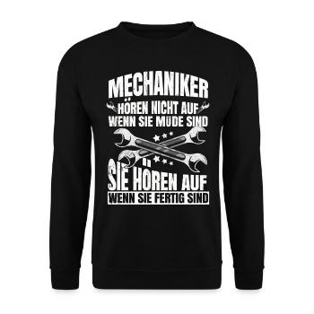 Mechaniker - Unisex Pullover - Schwarz - Vorne - Alina (178cm) & Michal (187cm)