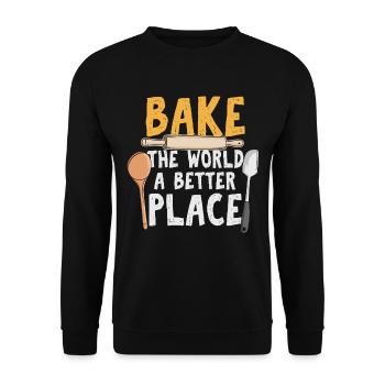 Baking as a passion baker or hobby baker - Unisex Sweatshirt - black - Front - Alina (178cm) & Michal (187cm)