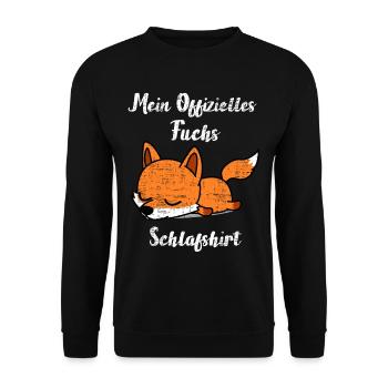 Fuchs Schlafshirt - Unisex Pullover - Schwarz - Vorne - Alina (178cm) & Michal (187cm)