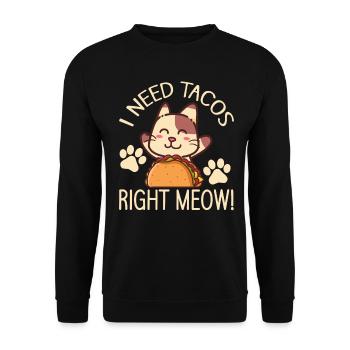 Cat Lover Tacos Kitten Taco Enthusiast - Unisex Sweatshirt - black - Front - Alina (178cm) & Michal (187cm)