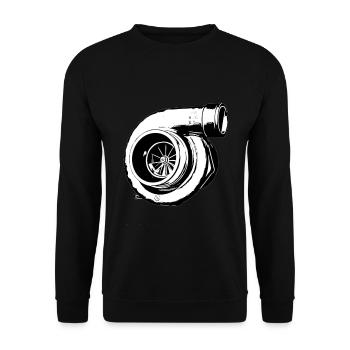 / Paul Walker JDM /Turbolader/Turbocharged /Tuning - Unisex Pullover - Schwarz - Vorne - Alina (178cm) & Michal (187cm)