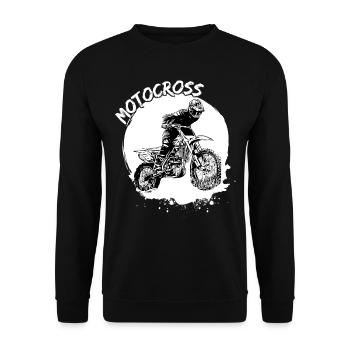 Motocross Design Enduro / Gift Idea / MX Retro - Unisex Sweatshirt - black - Front - Alina (178cm) & Michal (187cm)