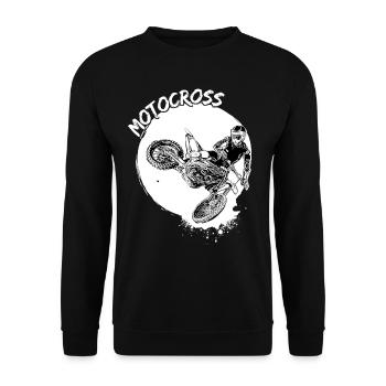Motocross Design Enduro / Geschenkidee / MX Retro - Unisex Pullover - Schwarz - Vorne - Alina (178cm) & Michal (187cm)