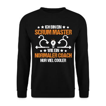 Agile Coach Scrum Master Geschenk - Unisex Pullover - Schwarz - Vorne - Alina (178cm) & Michal (187cm)