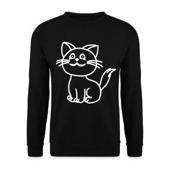 Katze Katze Haustiere Kinder Kitten Baby - Unisex Pullover - Schwarz - Vorne - Alina (178cm) & Michal (187cm)