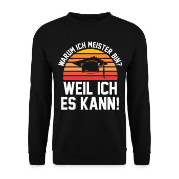 Meister Meisterprüfung Bestanderen Prüfung - Unisex Pullover - Schwarz - Vorne - Alina (178cm) & Michal (187cm)