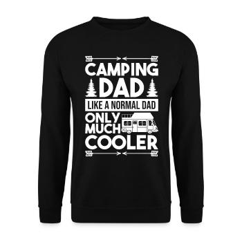 Camper Papa Camping Geschenk - Unisex Pullover - Schwarz - Vorne - Alina (178cm) & Michal (187cm)