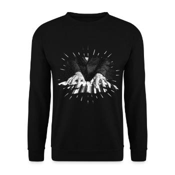 piano - Unisex Sweatshirt - black - Front - Alina (178cm) & Michal (187cm)