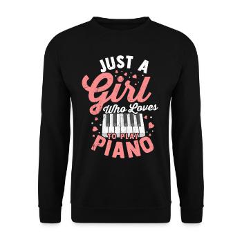 Piano Piano Piano Piano Digital Piano Music Girl - Unisex Sweatshirt - black - Front - Alina (178cm) & Michal (187cm)