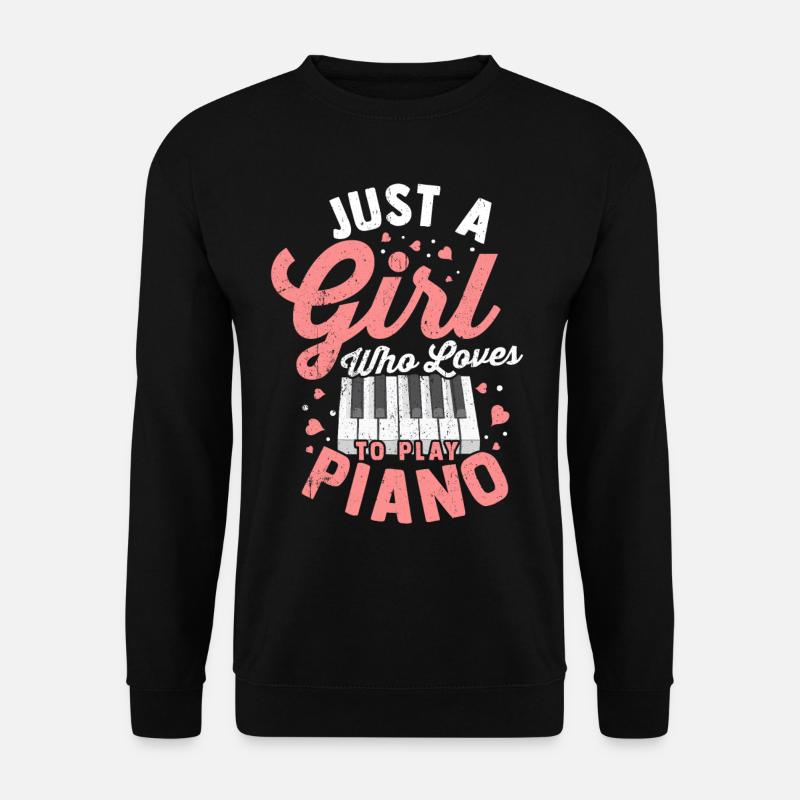 Klavier Piano Flügel Digitalpiano Musik Mädchen - Unisex Pullover - Schwarz