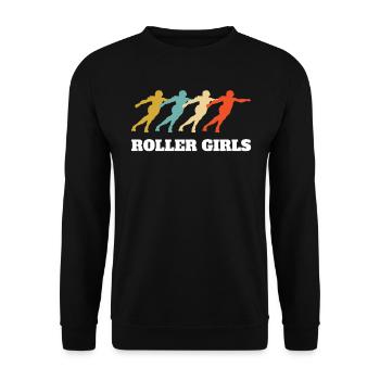 Rétro vintage roller fille tenue costume - Sweat-shirt Unisexe - noir - Devant - Alina (178cm) & Michal (187cm)