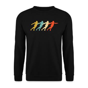 Rétro vintage roller fille tenue costume - Sweat-shirt Unisexe - noir - Devant - Alina (178cm) & Michal (187cm)