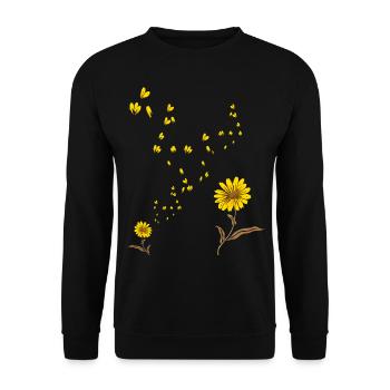 Sonnenschein Blumenblüte Sonnenblume - Unisex Pullover - Schwarz - Vorne - Alina (178cm) & Michal (187cm)