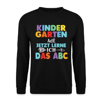 Erster Schultag Schulanfang Schulkind - Unisex Pullover - Schwarz - Vorne - Alina (178cm) & Michal (187cm)