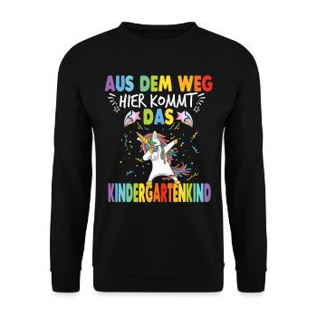 Kita Kindergarten Tagesmutter Einhorn - Unisex Pullover - Schwarz - Vorne - Alina (178cm) & Michal (187cm)