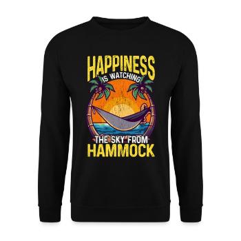 Hängematte Sommer Strand Urlaub Palmen Geschenk - Unisex Pullover - Schwarz - Vorne - Alina (178cm) & Michal (187cm)