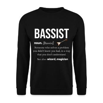 Bassist Guitarist Basser Double Bass Gift Bass - Unisex Sweatshirt - black - Front - Alina (178cm) & Michal (187cm)