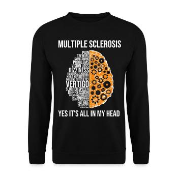 Multiple Sclerosis Awareness Orange Bow - Unisex Sweatshirt - black - Front - Alina (178cm) & Michal (187cm)
