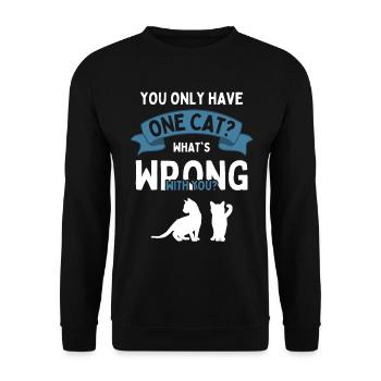 Deux chats rengaine chat ami chat Cat - Sweat-shirt Unisexe - noir - Devant - Alina (178cm) & Michal (187cm)