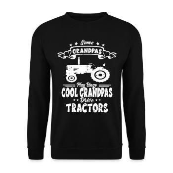 Tracteur paysan grand-père - agriculteur grand-père cadeau - Sweat-shirt Unisexe - noir - Devant - Alina (178cm) & Michal (187cm)