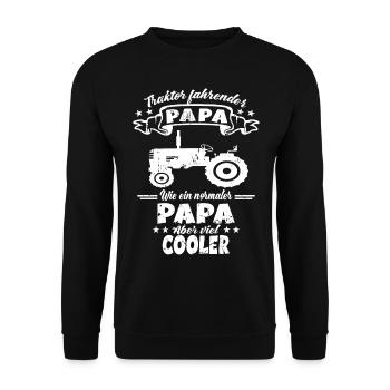 Landwirt Papa Traktor Bauern Vater Geschenk - Unisex Pullover - Schwarz - Vorne - Alina (178cm) & Michal (187cm)