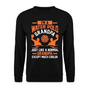 Wasserball Opa Vatertag Geschenk - Unisex Pullover - Schwarz - Vorne - Alina (178cm) & Michal (187cm)