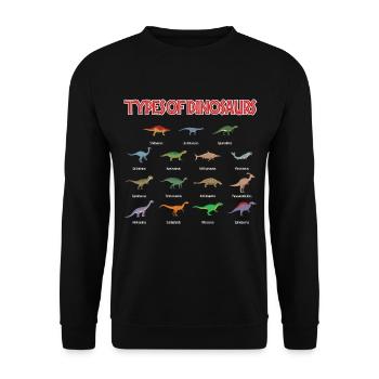 Types of dinosaurs - Unisex Sweatshirt - black - Front - Alina (178cm) & Michal (187cm)