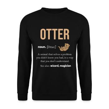 Loutres - Sweat-shirt Unisexe - noir - Devant - Alina (178cm) & Michal (187cm)