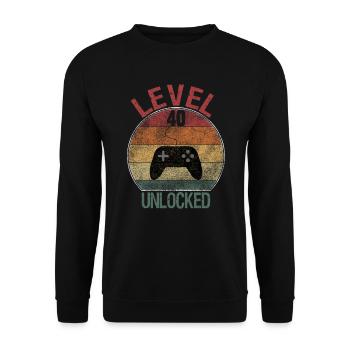 Level 40 unlocked - Unisex Pullover - Schwarz - Vorne - Alina (178cm) & Michal (187cm)
