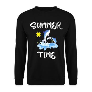 summertime - Unisex Sweatshirt - black - Front - Alina (178cm) & Michal (187cm)
