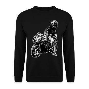 Motorcycle Lifestyle / Moto / moto biker - Sweat-shirt Unisexe - noir - Devant - Alina (178cm) & Michal (187cm)