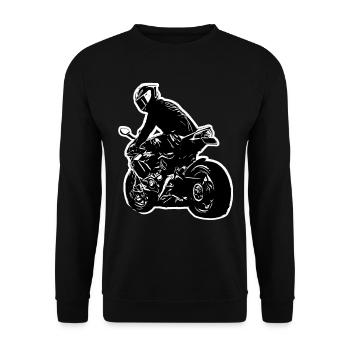 Motorcycle Lifestyle / Moto / moto biker - Sweat-shirt Unisexe - noir - Devant - Alina (178cm) & Michal (187cm)