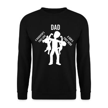 Père et fils Père et fille cadeau - Sweat-shirt Unisexe - noir - Devant - Alina (178cm) & Michal (187cm)