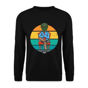 Reptiloid Lizard Man Extraterrestrial Conspiracy - Unisex Sweatshirt - black - Front - Alina (178cm) & Michal (187cm)