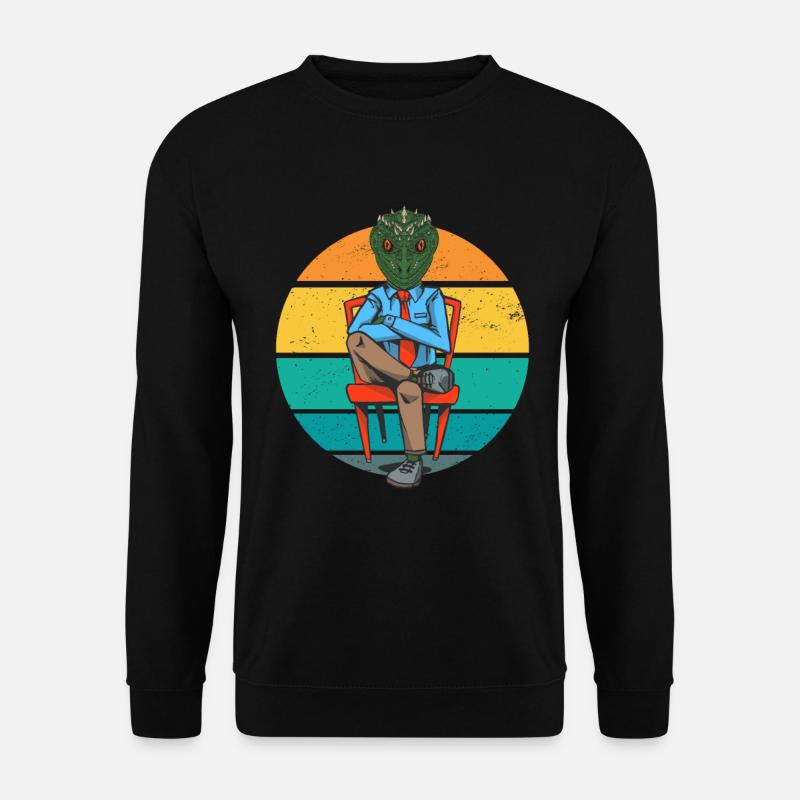 Reptiloid Lizard Man Extraterrestrial Conspiracy - Unisex Sweatshirt - black