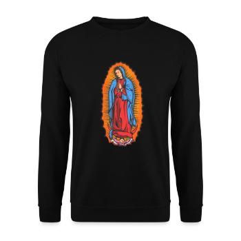 Beautiful virgin Our Lady of Guadalupe - Unisex Sweatshirt - black - Front - Alina (178cm) & Michal (187cm)