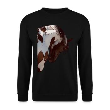 Horse Animal Motif Animal Face Animal Ladies Kids - Unisex Sweatshirt - black - Front - Alina (178cm) & Michal (187cm)