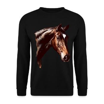 Fille cheval motif animal animal motif dames - Sweat-shirt Unisexe - noir - Devant - Alina (178cm) & Michal (187cm)