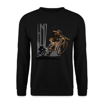 MTB Bike Bikes Biker Mountain Bike BMX - Unisex Sweatshirt - black - Front - Alina (178cm) & Michal (187cm)