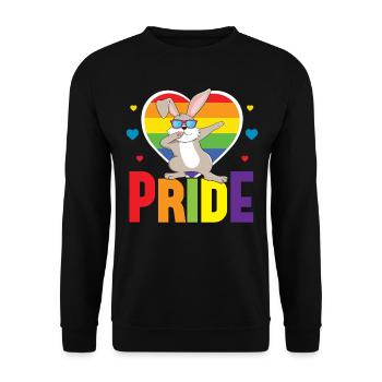 Pride Rainbow Heart LGBTQ - Unisex Sweatshirt - black - Front - Alina (178cm) & Michal (187cm)