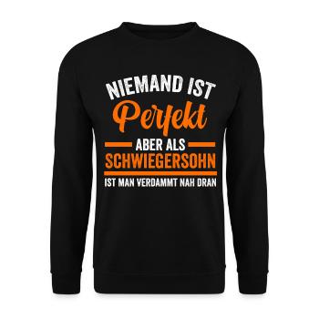 Perfekter Schwiegersohn - Unisex Pullover - Schwarz - Vorne - Alina (178cm) & Michal (187cm)