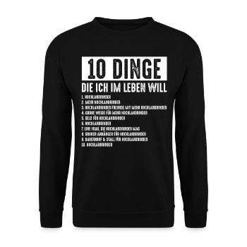 Lustige Geschenkidee | Hochlandrind Kuh Rind - Unisex Pullover - Schwarz - Vorne - Alina (178cm) & Michal (187cm)