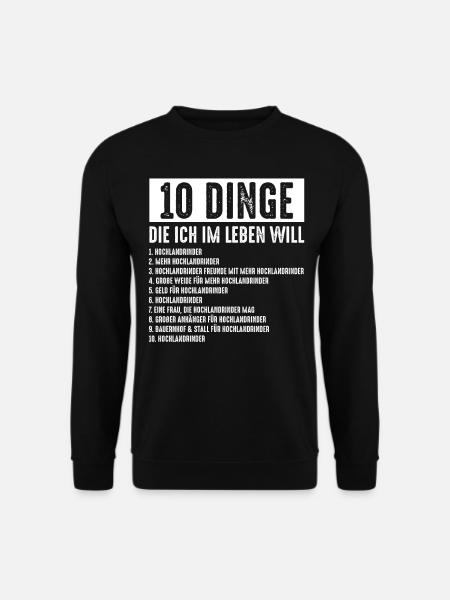 Lustige Geschenkidee | Hochlandrind Kuh Rind - Unisex Pullover - Schwarz