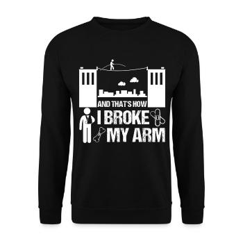 Corde raide bras cassé bras cassure cadeau enfants - Sweat-shirt Unisexe - noir - Devant - Alina (178cm) & Michal (187cm)